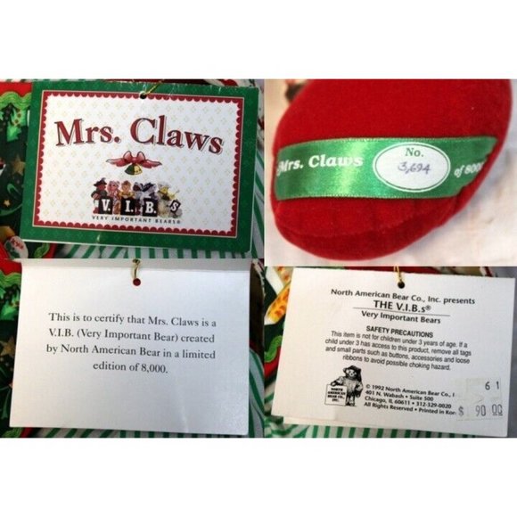 VTG 1992 LE Mrs Claws VIB North American Bear Christmas Cooking Cookie Tray - Picture 10 of 10